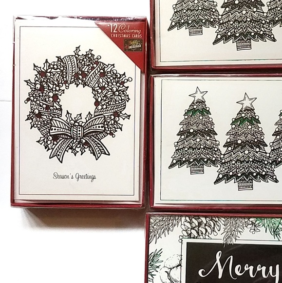 Coloring Christmas Cards 7 sets of 12 cards - Picture 4 of 8